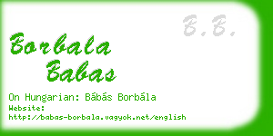 borbala babas business card